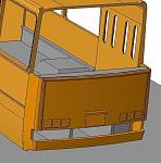 Процесс построения 3Д модели Икарус 280.01_Задок. Первая примерка задка автобуса...